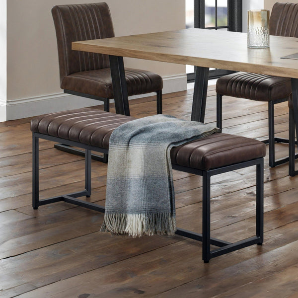 BROOKLYN UPHOLSTERED BENCH - BROWN - Living with Luxury
