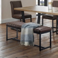 BROOKLYN UPHOLSTERED BENCH - BROWN - Living with Luxury