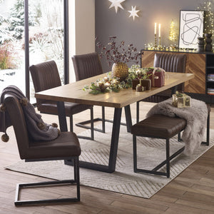 BROOKLYN UPHOLSTERED BENCH - BROWN - Living with Luxury