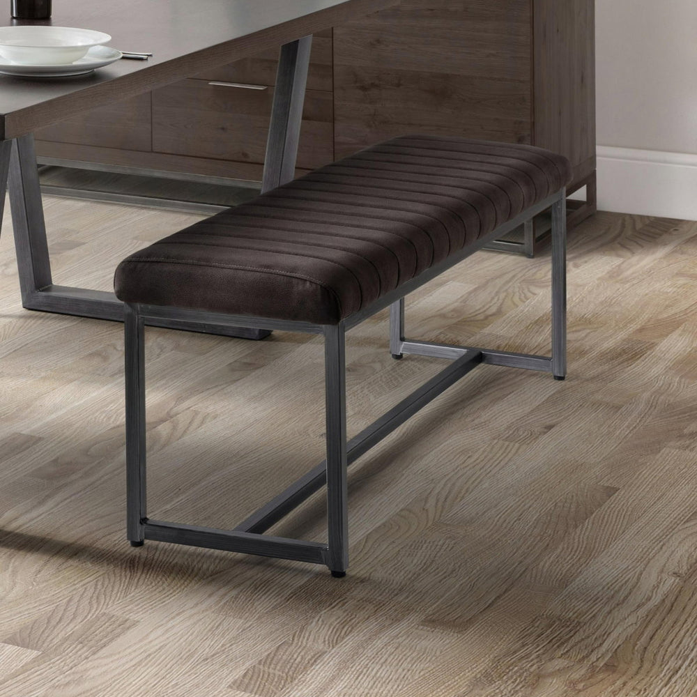 BROOKLYN UPHOLSTERED BENCH - CHARCOAL - Living with Luxury