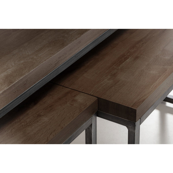 BROOKLYN NESTING COFFEE TABLES - DARK OAK - Living with Luxury