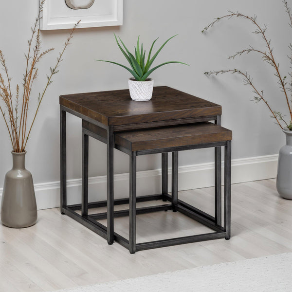 BROOKLYN NESTING LAMP TABLES - DARK OAK - Living with Luxury