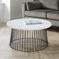 BROADWAY ROUND COFFEE TABLE - WHITE MARBLE - Living with Luxury