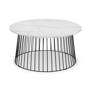 BROADWAY ROUND COFFEE TABLE - WHITE MARBLE - Living with Luxury
