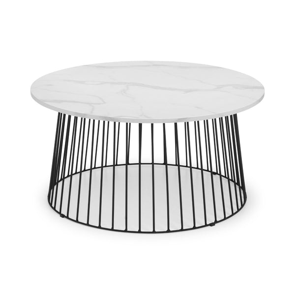 BROADWAY ROUND COFFEE TABLE - WHITE MARBLE - Living with Luxury