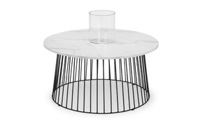 BROADWAY ROUND COFFEE TABLE - WHITE MARBLE - Living with Luxury