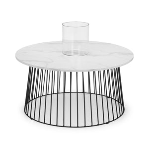 BROADWAY ROUND COFFEE TABLE - WHITE MARBLE - Living with Luxury