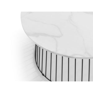 BROADWAY ROUND COFFEE TABLE - WHITE MARBLE - Living with Luxury