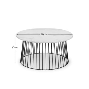 BROADWAY ROUND COFFEE TABLE - WHITE MARBLE - Living with Luxury