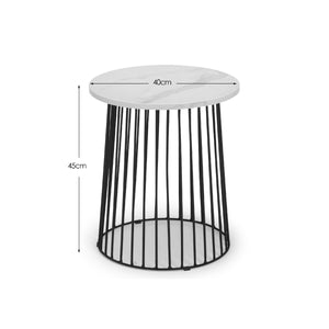 BROADWAY ROUND LAMP TABLE - WHITE MARBLE - Living with Luxury