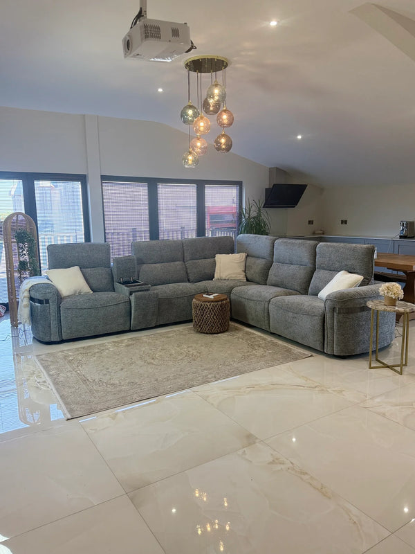 Bicester Grey Large Corner Modular Electric Recliner Sofa – Modern Living Room Seating