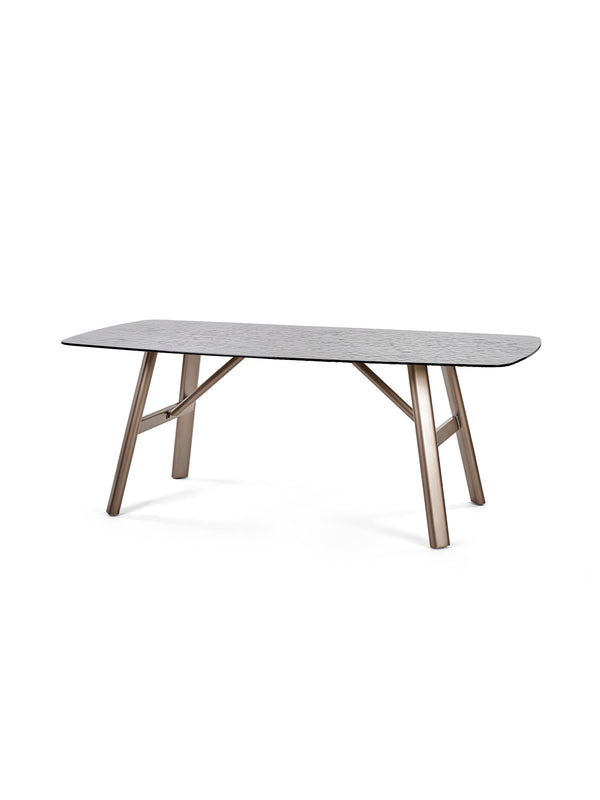 Callisto 200cm Rectangular Smoked Bubble Glass Dining Table - Living with Luxury