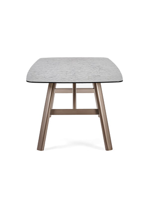 Callisto 200cm Rectangular Smoked Bubble Glass Dining Table - Living with Luxury