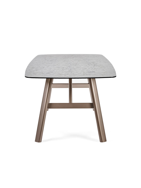 Callisto 200cm Rectangular Smoked Bubble Glass Dining Table - Living with Luxury
