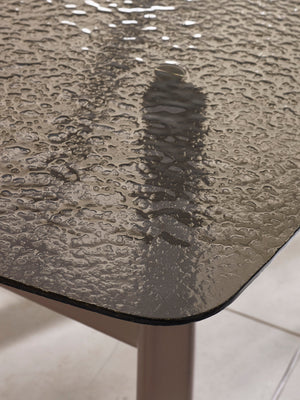 Callisto 200cm Rectangular Smoked Bubble Glass Dining Table - Living with Luxury