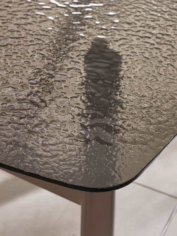 Callisto 200cm Rectangular Smoked Bubble Glass Dining Table - Living with Luxury