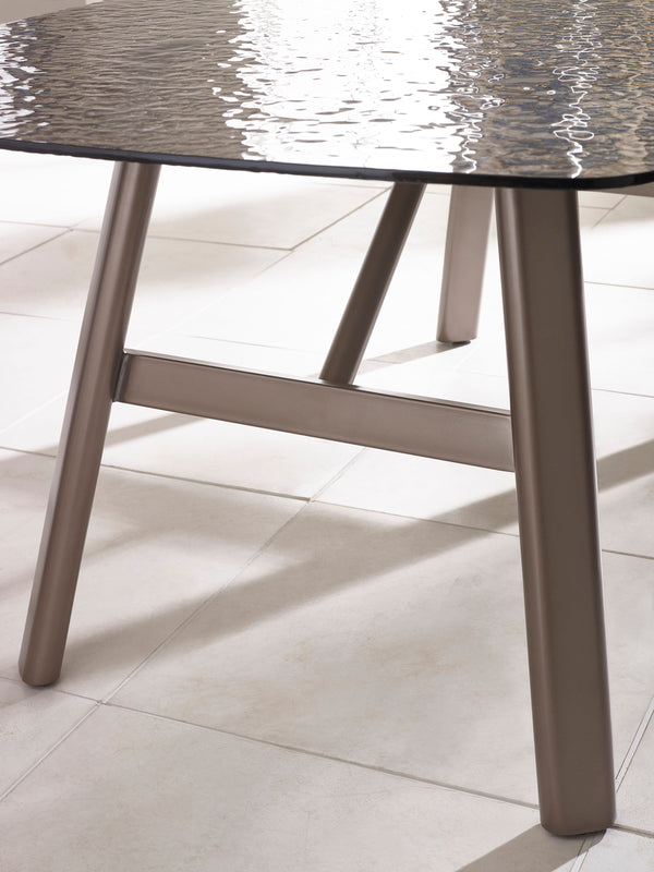 Callisto 200cm Rectangular Smoked Bubble Glass Dining Table - Living with Luxury