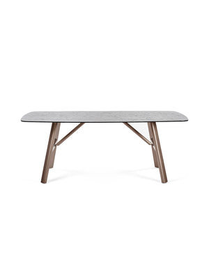 Callisto 200cm Rectangular Smoked Bubble Glass Dining Table - Living with Luxury