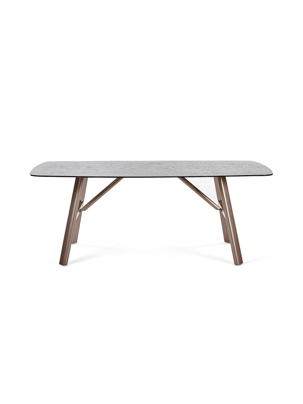 Callisto 200cm Rectangular Smoked Bubble Glass Dining Table - Living with Luxury