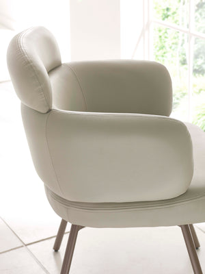 Set of 2 Callisto Beige Faux Leather Swivel Dining Chairs - Living with Luxury