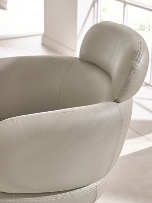 Set of 2 Callisto Beige Faux Leather Swivel Dining Chairs - Living with Luxury