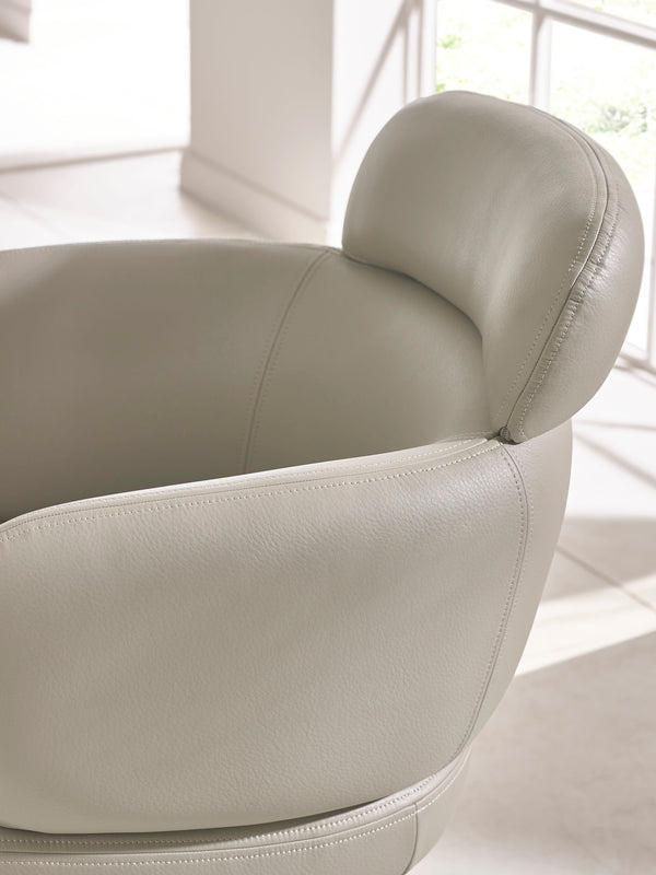 Set of 2 Callisto Beige Faux Leather Swivel Dining Chairs - Living with Luxury