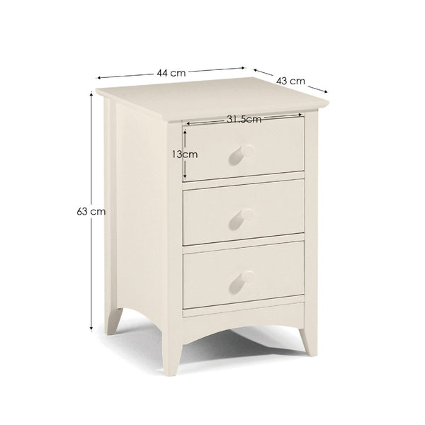CAMEO 3 DRAWER BEDSIDE - Living with Luxury