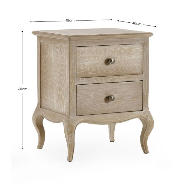 Camille 2-Drawer Bedside Table – - Living with Luxury