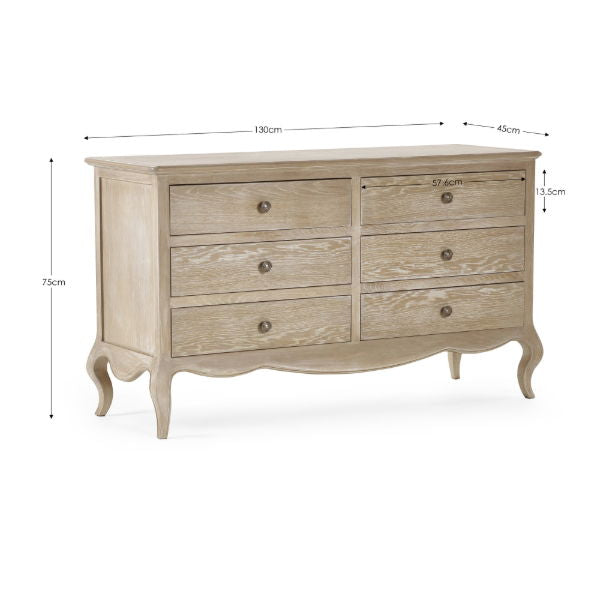 Camille 6 Drawer Wide Chest – - Living with Luxury