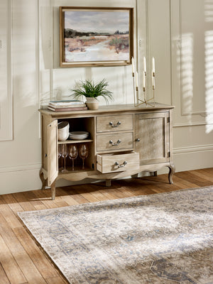 Camille French Style 2 Door 3 Drawer Sideboard - Limed Oak - Living with Luxury