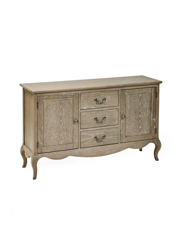Camille French Style 2 Door 3 Drawer Sideboard - Limed Oak - Living with Luxury