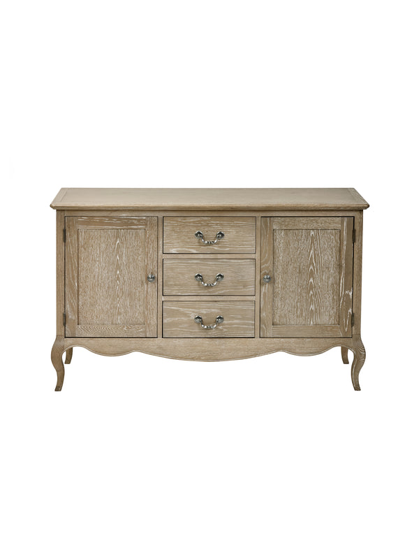 Camille French Style 2 Door 3 Drawer Sideboard - Limed Oak - Living with Luxury