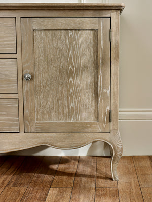 Camille French Style 2 Door 3 Drawer Sideboard - Limed Oak - Living with Luxury