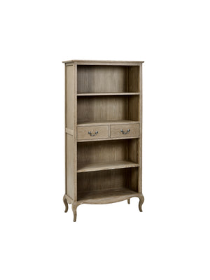 Camille French Style 2 Drawer Bookcase - Limed Oak - Living with Luxury