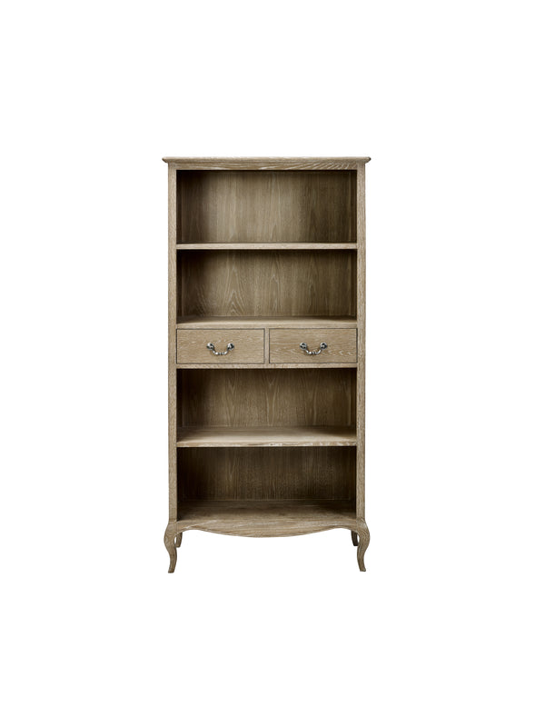 Camille French Style 2 Drawer Bookcase - Limed Oak - Living with Luxury