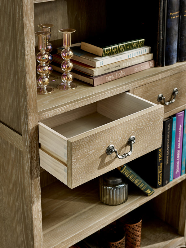 Camille French Style 2 Drawer Bookcase - Limed Oak - Living with Luxury