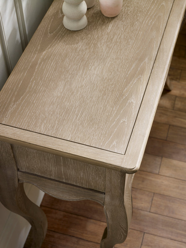 Camille French Style 2 Drawer Console Table - Limed Oak - Living with Luxury