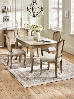 Camille French Style 6 Seater Extending Dining Table - Limed Oak - Living with Luxury