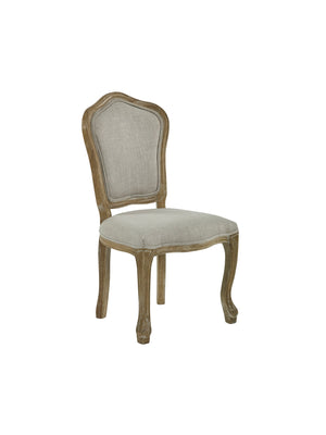 Camille French Style Upholstered Dining Chairs (Set of 2) - Limed Oak/Oatmeal Linen - Living with Luxury