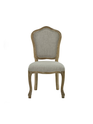Camille French Style Upholstered Dining Chairs (Set of 2) - Limed Oak/Oatmeal Linen - Living with Luxury