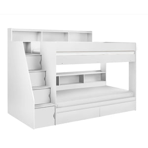 CAMELOT STAIRCASE BUNK ALL WHITE - Living with Luxury