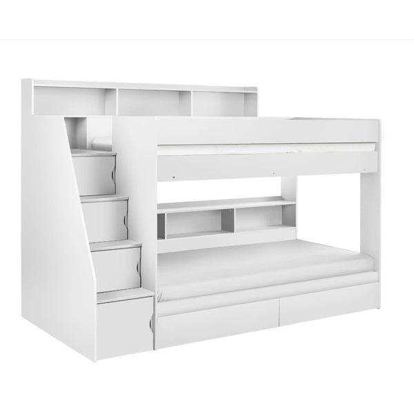 CAMELOT STAIRCASE BUNK ALL WHITE - Living with Luxury