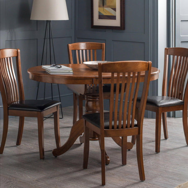 CANTERBURY ROUND TO OVAL EXTENDING TABLE - MAHOGANY - Living with Luxury