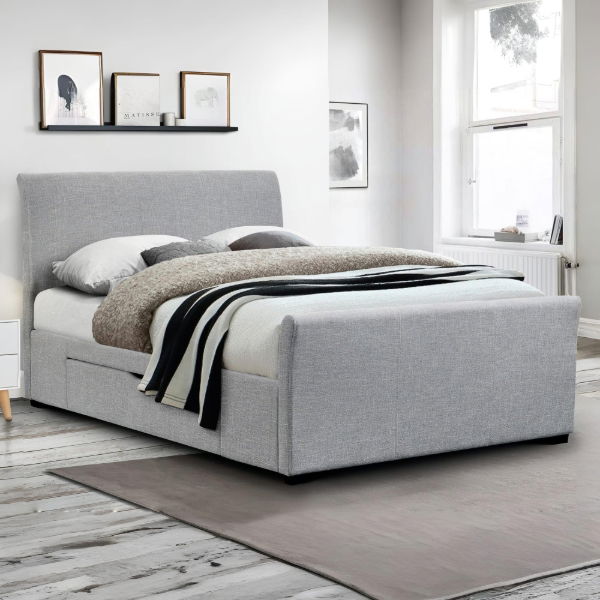 Capri Fabric Storage Bed Frame – Light Grey - Living with Luxury