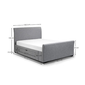 Capri Fabric Storage Bed Frame – Light Grey - Living with Luxury