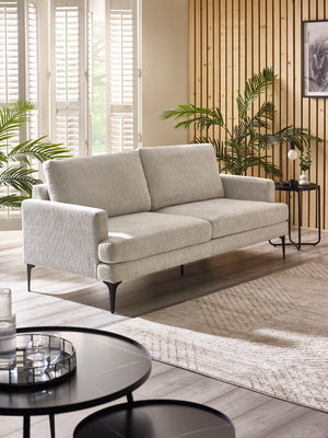 Carrera Oyster Cream Chenille 3 Seater Sofa - Living with Luxury