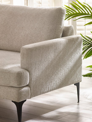 Carrera Oyster Cream Chenille 3 Seater Sofa - Living with Luxury