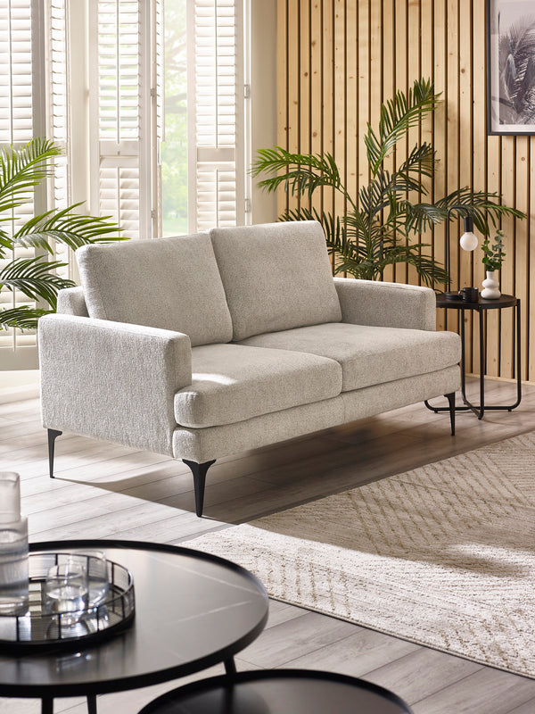 Carrera Oyster Cream Chenille 2 Seater Sofa - Living with Luxury