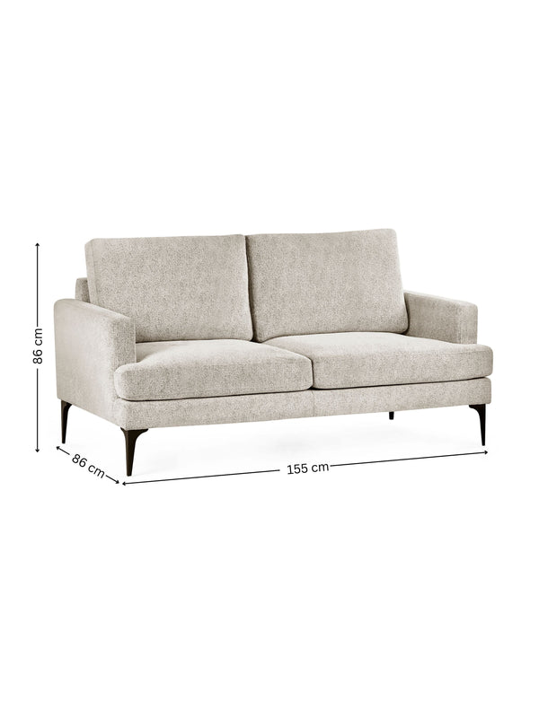 Carrera Oyster Cream Chenille 2 Seater Sofa - Living with Luxury