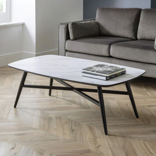 Caruso Marble Effect Coffee Table - Living with Luxury